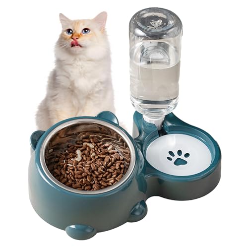 Youngwier Katzenfutterspender, Wasserspender, Doppelnäpfe für Hunde und Katzen | Futter- und Wasserspender für Haustiere,Tierfutternapf, Katzenfutterspender für Katzen, kleine Haustiere, Hunde von Youngwier