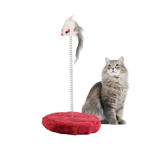 Youngwier Kratzbaum für Katzen, hoher Kratzbaum | Spring Board Scratcher mit Maus - Kratzschutzzubehör für Kratzbaumturmmöbel, verbessert die Gesundheit und das Gute Verhalten des Kätzchens von Youngwier