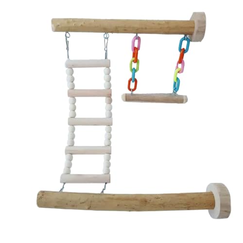 Youngwier Papageien-Trainingsbrücke | Holz-Vogelständer für Papageien, Äste, Nymphensittichkäfig, Schaukel, Spielzeug, Papageien-Puzzle-Spielzeug von Youngwier