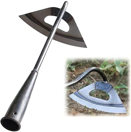 Youning Gartenhacke mit Langem Stiel Handheld Ganzstahl Gehärtete Hohlhacke Tragbar Hand Unkrautrechen Edelstahl Unkrauthacke zum Gemüseanbau,Unkrautjäten und Bodenlockerung (1PC) von Youning