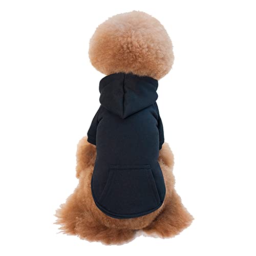 Youning Hunde Kapuzenpullover Herbst Winter Hundemantel Hundebekleidung Warm Hunde Hoodie Sweatshirt Kapuze Pullover Hundepullover Kapuzenpullis mit Tasche Sport Haustier Hund Katze Kleidung von Youning