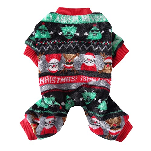 Youning Hundepullover Hundekleidung Warm Fleece Hund Pullover Wollpullover Haustier Bekleidung Winter Warmer Mantel Weihnachten Drucke Pyjamas Fleecepullover für Kleine Mittlerer Hunde Katze von Youning