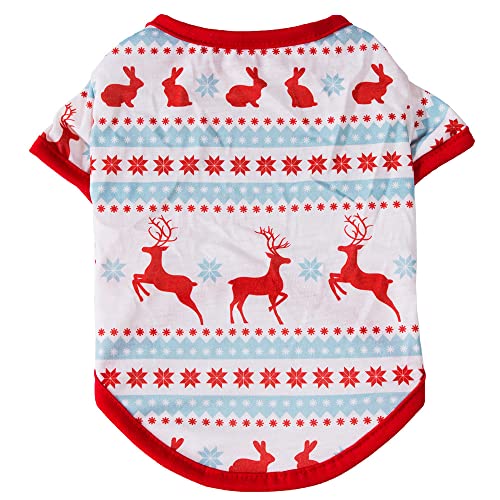 Youning Hundeshirt für Kleine Hunde und Katzen, Hundekleidung Hundepullover Haustiere T-Shirt für Herbst Winter Weihnachten Bedruckte Kleidung für Hunde Weiche Hunde Pullover Bekleidung von Youning