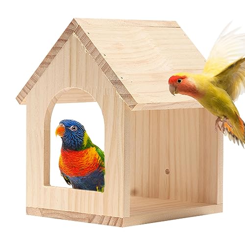 Nistkasten für Sittiche | Belüftungsdesign Vogelhütte für Käfig - Vogelhütte aus Holz mit Belüftung, Vogelhaus im Freien Youpo von Youpo