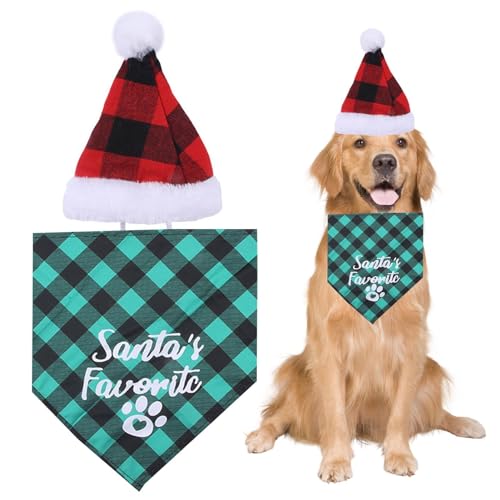 Youpo Bandana für Hunde - Hunde-Weihnachts-Bandana,Verstellbare Katzenschals, Welpen-Bandana-Set, Hunde-Urlaubs-Bandanas für kleine, mittelgroße und große Haustiere von Youpo