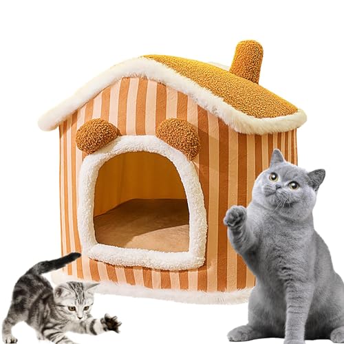 Youpo Warmes Haustierbett | Warmer Zwinger, Haustiernest, Katzenhöhle, geschlossene Hausform - Winter Supplies Bequemes Hundehaus, Katzenversteck für Katzen, Kaninchen, Hasen, Haustiere, Hunde von Youpo