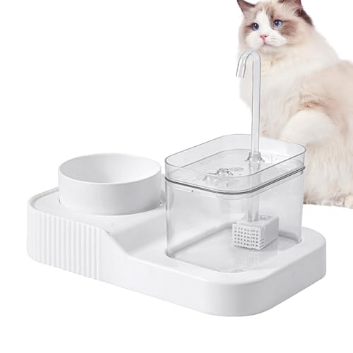 Youpo Wasser- und Futternäpfe für Katzen,2-in-1-Trinkbrunnen und Futternapf für Katzen - Katzenfutternapf mit großer Kapazität, automatischer Wasserspender für Haustiere, große und kleine Katzen von Youpo