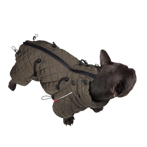 Hundekleidung, warmer Mantel, Overall für französische Bulldogge und Mops, warme Hundekleidung, Farbe: Alaska, Olivgrün, Geschlecht: Unisex, (S) von Your Stylish Hunter