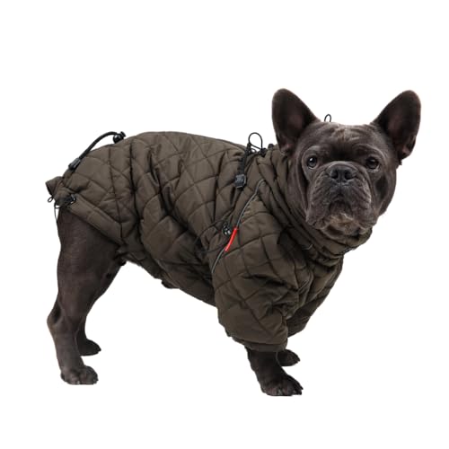 Wasserdichte warme Jacke Ranger für Französische Bulldogge Mopsrassen, winddicht und thermisch, anatomische Kleidung für Französische Bulldogge, Größe Your Stylish Hunter (Medium) von Your Stylish Hunter