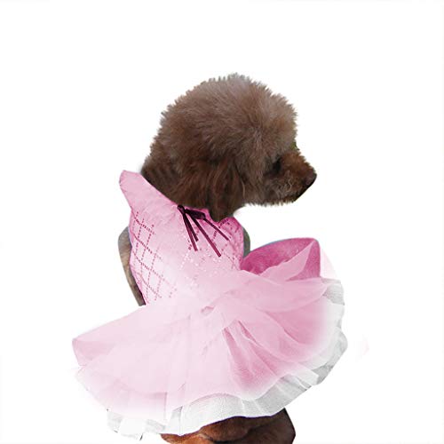 Tutu Rock Mode Haustier Hund Frühling und Sommer atmungsaktiv Durchbrochene glänzende (L,Rosa) von Yowablo