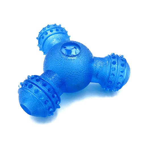 Yowablo DREI-Loch-Tumbler undicht Gerät Katze und Hund Reinigung Molar Fütterung Spielzeug (11.5 * 12 * 6cm,Blau) von Yowablo