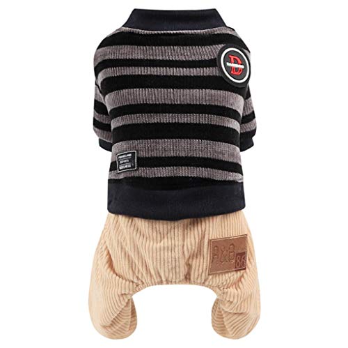 Yowablo Gestrickte Hundestrickjacke Chihuahua kleidet Winter-Strickwaren-Haustier-Welpen-Pullover-Kleidung (M,3- Grau) von Yowablo