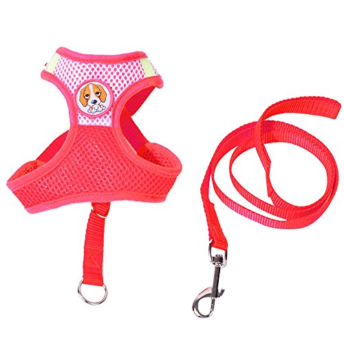 Yowablo Halfter für Hunde Kopfhalfter Sicherheitsgurt Katzen Trainingsgeschirr für Hunde Katzen Katzenleine Hundeleine Schleppleine für Hunde (36-52cm,Rot) von Yowablo