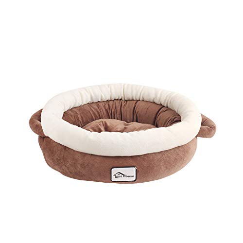 Yowablo Haustier Hund Katzenbett Welpen Kissen Haus Weiche warme Zwinger Hundematte Decke (40X40X15CM,Braun) von Yowablo