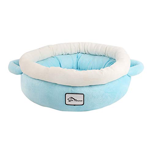 Yowablo Haustier Hund Katzenbett Welpen Kissen Haus Weiche warme Zwinger Hundematte Decke (40X40X15CM,Hellblau) von Yowablo