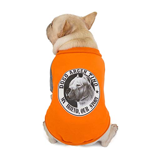 Yowablo Haustier-Hund im Herbst und im Winter Striped Hooded Two Legged Cotton Padded Jacket (L,2- Orange) von Yowablo