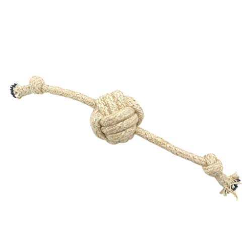 Yowablo Haustier Hund kaut Baumwolle Seil Knoten Ball Zähneknirschen Odontoprisis Spielzeug (36cm,Beige) von Yowablo