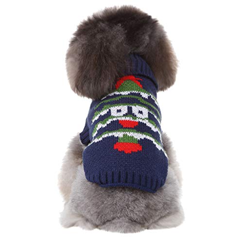 Yowablo Haustier Katze Hund Weihnachtsbaum Weste Pullover Winter Warme Kleidung Kleid Kleidung (S,12- Marine) von Yowablo