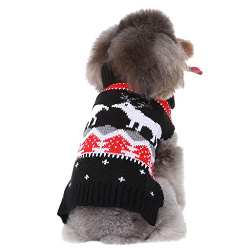 Yowablo Haustier Katze Hund lässig Weihnachten Weste Pullover Winter warme Kleidung Kleid Kleidung (L,17- Dunkelblau) von Yowablo