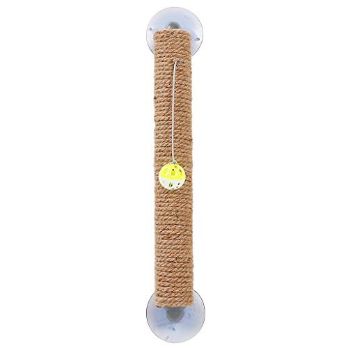 Yowablo Haustier Katze Kratzbaum Sucker Katzenspielzeug Fenster oder Wand Cat Scratcher Toy (52 * 8.5 * 7.5cm,Khaki) von Yowablo