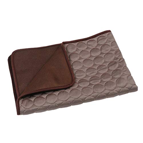 Yowablo Haustier Matte Katze Hund EIS Pad Cold Sense EIS Seide Pad Sommer Zwinger Matte Sofakissen (L,Kaffee) von Yowablo