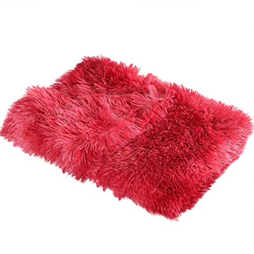 Yowablo Haustierdecke Winter verdickte warme Winterschlafunterlage für kleine Haustiere (100 * 75cm,rot) von Yowablo