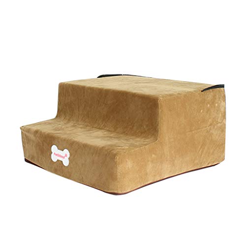 Yowablo High-Density Sponge Pet Stair Mikrofaser-Bezug Rutschfester, unten waschbarer Reißverschluss (Falte Größe:27 * 34 * 50cm,3- Khaki) von Yowablo