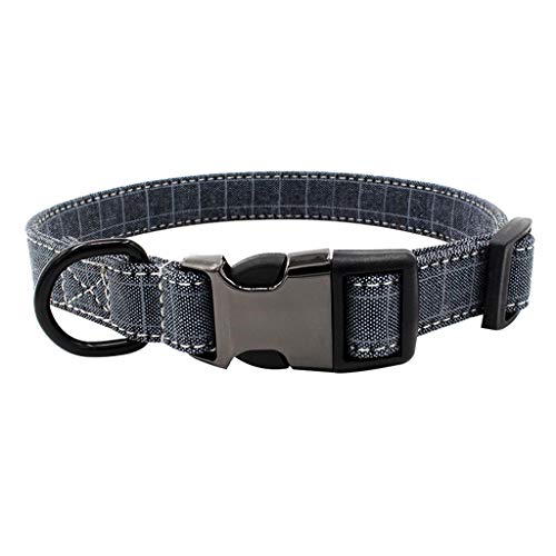 Yowablo Hund Haustier Katzenhalsbänder Verstellbare Nieten Solides Halsband (30-35 * 1.5cm,1Hellblau) von Yowablo