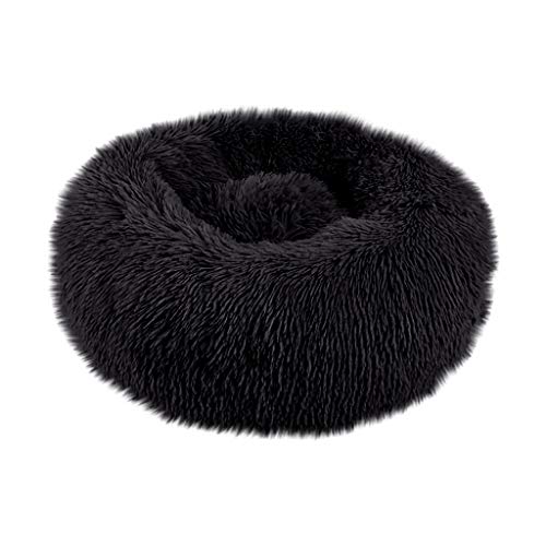 Yowablo Hundekorb Katzenbett Hundesofa Hundehütte Hunde Körbchen Katzenhöhle Kuschelsack Hunde Schlafsäcke Hundezimmer Kuschelhöhle Komfortbett Hunde Katzenhöhle (60 * 60 * 20cm,4- Schwarz) von Yowablo