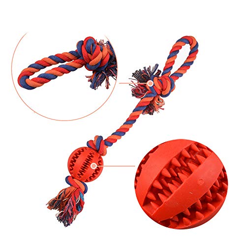 Yowablo Interaktive Hundespielzeug welpen Molar Biss Pet Hundezahnbürste Zahnbürste Katzen Hund Spielzeug Ball Haustier Spielzeug Quietschspielzeug Hundespielball (46 * 7cm,Rot) von Yowablo