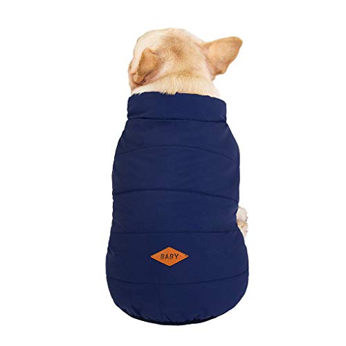 Yowablo Kapuzenpullover Hunde Strickjacken Jacke Hunde Steppjacke Hunde Lederjacke Daunenjacke Fleecejacke Jeansjacke Blazer Sweatjacke Übergangsjacke Mäntel Wintermantel (L,Blau) von Yowablo