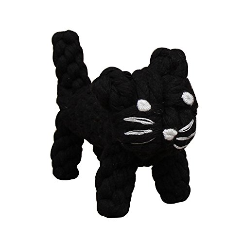 Yowablo Langlebig kauspielzeug baumwollseil Hund Haustier Katze und Hund interaktives beißen Spielzeug (16cm,Schwarz) von Yowablo