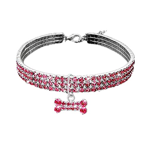 Yowablo Pet Dog Halskette Halsb鋘der Mini Fancy Cute Bling Chocker Hund Strass Halsketten Herren Edelstahl von Yowablo