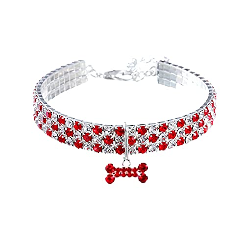 Yowablo Pet Dog Halskette Halsb鋘der Mini Fancy Cute Bling Chocker Hund Strass Halsketten Herren Edelstahl von Yowablo