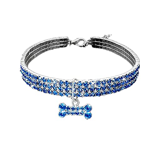 Yowablo Pet Dog Halskette Halsb?der Mini Fancy Cute Bling Chocker Hund Strass Halsketten Herren Edelstahl von Yowablo