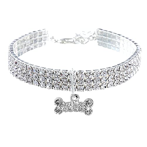 Yowablo Pet Dog Halskette Halsbänder Mini Fancy Cute Bling Chocker Hund Strass Halsketten Für Herren Edelstahl von Yowablo