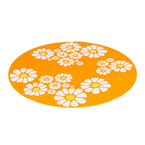 Yowablo Pet Mat Kleine Blume Pet Wasserspender Silikon Pet Mat Anti-Splash Anti-Slip (33 * 33cm,Orange) von Yowablo