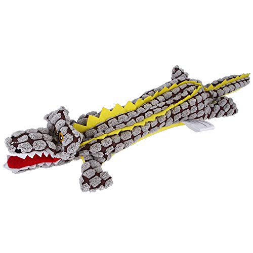 Yowablo Pet Spielzeug Plüschhunde vokale Backenzähne beißen widerstandsfähiges Spielzeug Krokodil (45cm,Grau) von Yowablo