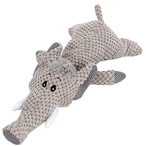 Yowablo Pet Spielzeug Plüschhunde vokalisieren beißende Spielzeug Wolf Elefant Löwen (28cm,Grau) von Yowablo