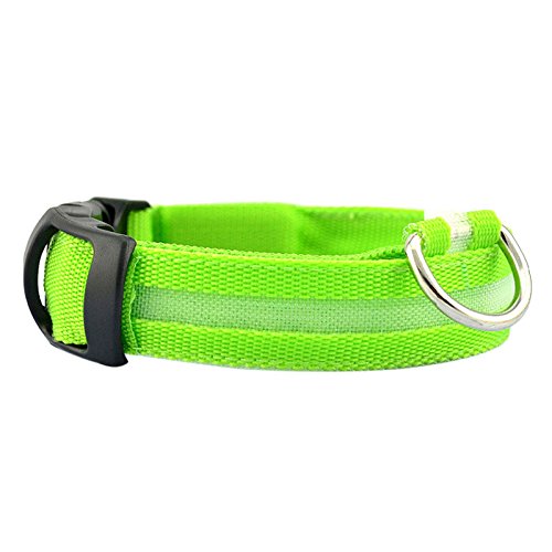 Yowablo Sicherheit Haustierhalsband beleuchtete Nylon Solid Hundehalsband Glow Halskette (2.5 * 45-58cm,3Gr?) von Yowablo