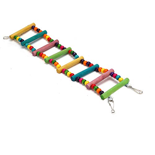 Yowablo Vogelschaukel Holzbrücke Leiter Klettern Nymphensittich Wellensittich Papagei Spielzeug (Größe:46 * 56cm,A) von Yowablo