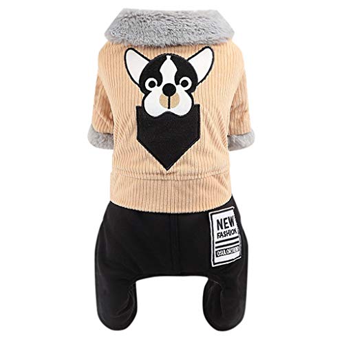 Yowablo Winterjacke Übergangsjacke Hunde Steppjacke Hunde Leicht Jacke College Jacke Jacke Mit Kapuze Jacke Hunde Kapuzenjacke Windbreaker Hardshelljacke Bolero Mit Kapuze (M,1- Braun) von Yowablo