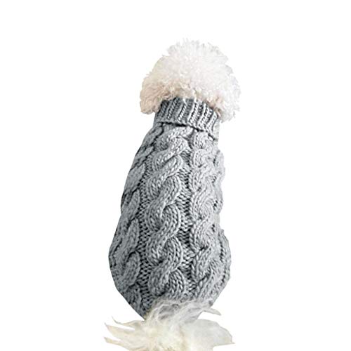 Yowablo Winterkleidung Pet Sweater Small und Medium Sized Dog Knitting (XXL,19- Grau) von Yowablo