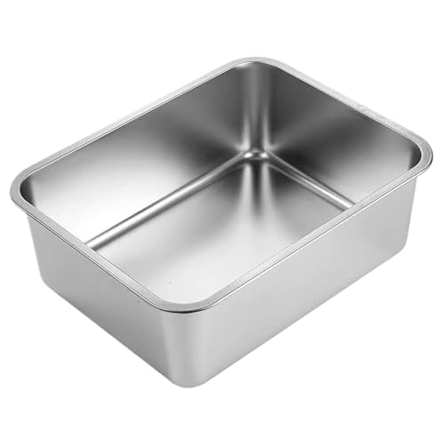 Große Wasserschale für Hunde 14.2x10.6x5,9 '' hochkapazität Metallhundschüssel Futtergrad Edelstahl Hundwasserschale Innen ＆ Außenwasser und Lebensmittelschalen Spender von Yoyakie