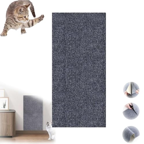 Katzenkratzmatte, Kratzmatte für Hauskatzen, Katzenkratzmatte selbstklebend, zuschneidbar, für Kratzbäume, Möbel, Kratzbäume, Couchschutz (40 * 100 cm, Hellgrau) von Ysaca