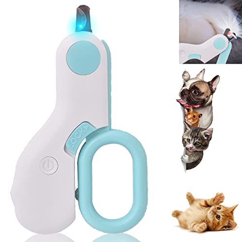 Ysislybin Hund Nagelknipser,Pet Nagelknipser,Krallenschere Für Hunde und Katzen, Profi Nagelpflegetoolsl für Haustiere,Mit LED Licht, Für Mittlere und Kleine Haustiere (Blua) von Ysislybin