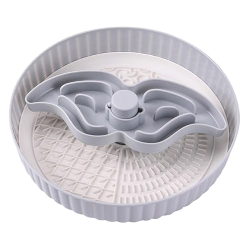 Dog Puzzle Feeder, Slow Feeder Dog Bowl, Dog Slow Feeder Bowl, 25.5x25.5x6cm/10.04x10.04x2.36 Inches, Anti Choke Bowl Detachable Feeders Bowl for Dogs of, Gray and White von Ysvnlmjy