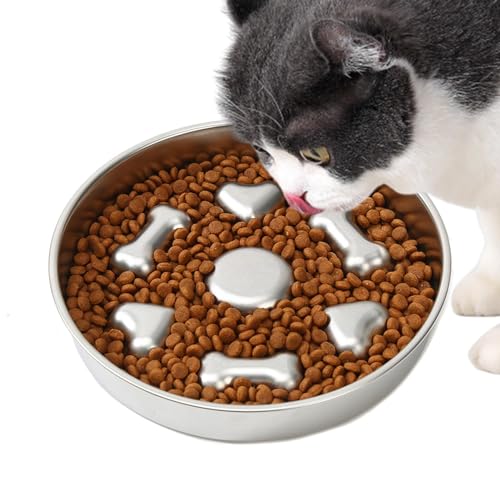 Edelstahl Hundenapf, Hundenäpfe Haustier Näpfe für Hunde, Rutschfester Hund Feeder, Dog Feeder für Rapid Eaters, Slow Feeder Hundenapf Edelstahl Metall Slow Feeding Bowl, Bloat Stop Pet Bowl von Ysvnlmjy