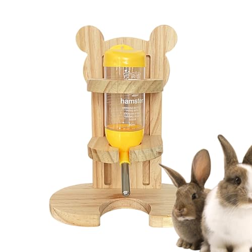 Hamster-Wasserflaschenständer aus Holz | Automatische Hamster-Bewässerung | Verstellbarer kleiner Tier-Wasserspender zum Aufhängen, kein Tropf-Futterspender für Meerschweinchen, Chinchillas, Hamster, von Ysvnlmjy