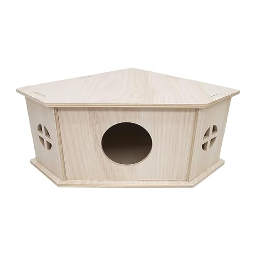 Hamster aus Holz, Hamsterhaus aus Naturholz, Hamsterkäfig, Holzunterstand, Versteckhütte aus Holz, Versteckhütte aus Holz, robustes, natürliches Spielplatzzubehör für Hamster, Meerschweinchen, Kaninch von Ysvnlmjy